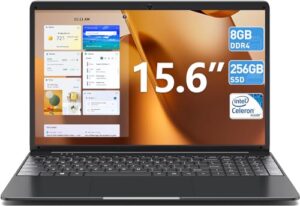 SGIN Laptop 15.6 Inch Laptop 8GB RAM 256GB SSD Storage(TF Card 512GB)