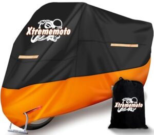 Xtremeauto Motorbike Cover Waterproof Motorcycle Cover - Heavy Duty 210D Polyester Indoor Outdoor Covers Shelter For Motorbikes