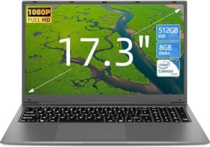 Naclud Laptop 17.3 Inch 8GB RAM 512GB SSD