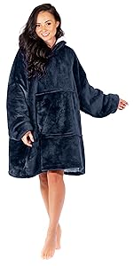 hoodie blanket hood over size jumper women sweat men fleece snuggle comfort super soft smooth wear