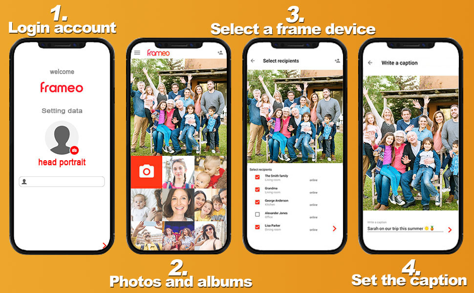 Instant Sharing via Frameo App