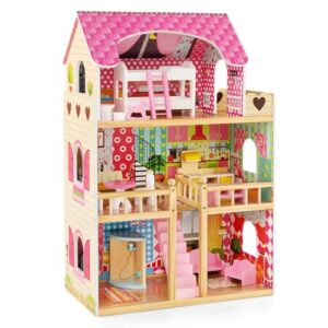 COSTWAY Wooden Dolls House