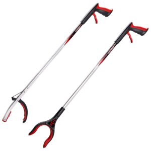 THE HELPING HAND 2 Pack Litter Picking Kit | 1 x Litterpicker PRO 33” & 1 x Streetmaster PRO 33”. Heavy Duty Rubbish Grabbers with Secure and Comfortable Grip