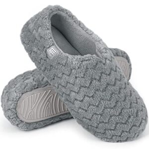 FamilyFairy Women's Memory Foam Slippers Soft Sherpa Lining Anti-Slip Lightweight House Shoes