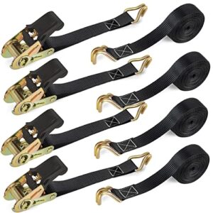 CQWLKEJ 4 x 800 KG Ratchet Straps with Double Hooks