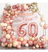 50th Birthday Decorations Rose Gold,50th Birthday Balloon Garland Party Decorations with Number 5...