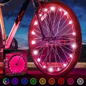 Activ Life LED Bike Wheel Lights with Batteries Included! Get 100% Brighter and Visible from All Angles for Ultimate Safety & Style (1 Tyre Pack)