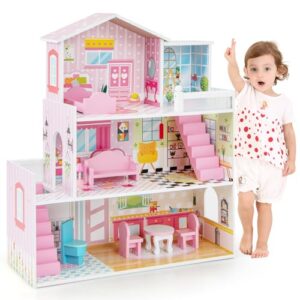 Maxmass 3-Storey Kids Dollhouse