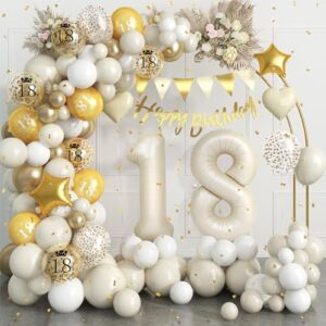 18th Birthday Decorations for Sand White Gold