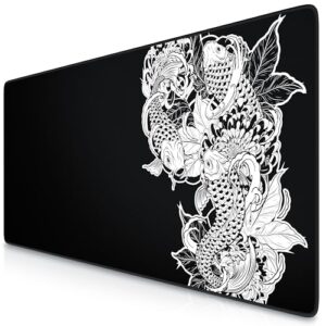 TITANWOLF - XXL Mouse Mat - Mouse Pad 900 x 400 x 3mm –Speed Gaming Mouse Pad - Extra Large MousePad - Table Mat Large Size - Improved Precision and Speed – Design Koi Tattoo 3
