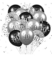 Rose Gold 40th Birthday Decorations for Women, Rose Gold Birthday Door Banner with 18pcs 40th Bal...