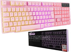 Orzly Gaming Keyboard RGB USB Wired Rainbow Keyboard Designed for PC Gamers