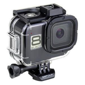 GEPULY 60M/196FT Waterproof Housing Case for GoPro Hero 8 Black