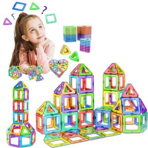 COOLJOY Magnetic Building Blocks | Magnetic Tiles for Kids | 40 PCS Magnetics Construction Block Games | Learning Educational Construction Toys for Boys Girls 3 4 5 6 Year Old