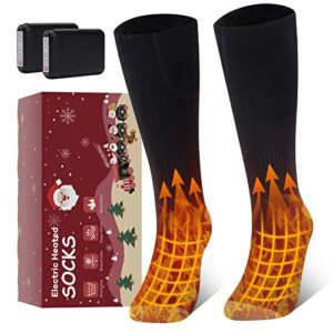 2023 Upgraded 4000mAh Rechargeable Heated Socks for Men Women-Washable Electric Thermal Warming Socks for Hunting Winter Skiing Outdoors - Battery Included