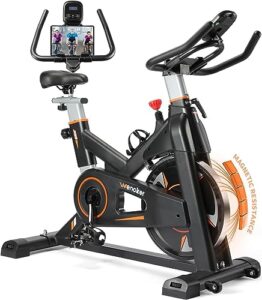 Wenoker Exercise Bike Magnetic Resistance Indoor Cycling Bike Stationary for Home Gym Use with LCD Display