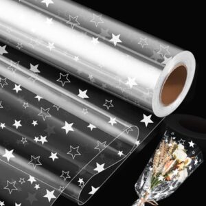 80cm*15m Clear Cellophane Wrap Roll with Star