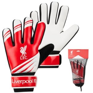 Liverpool F.C. Goalkeeper Gloves for Kids Teenagers - Non Slip Padded Palms Size 5 or 7 - Liverpool Gifts for Boys