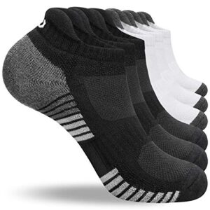 coskefy Running Socks Thick Cushion Ankle Socks Trainer Socks for Men Women Cotton Thermal Short Sports Athletic Socks (6 Pairs)