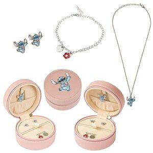 Disney Stitch Jewellery Set Earrings Bracelet Necklace Girls Friendship Jewellery Travel Box Stitch Gifts