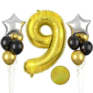 Laser Gold Number 9 Balloon