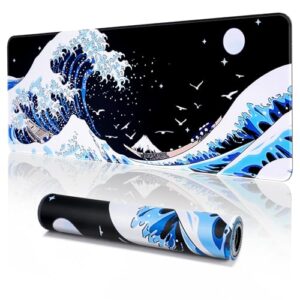 YUWLDD Mouse Pad Gaming Large Desk Pad (31.5 x 11.8 x0.12 inch) Washable Keyboard Pad Laptop Desk Mat