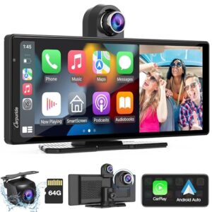 Carpuride W903 Portable Wireless Apple Carplay & Android Auto with Dash Cam - 9.3" HD IPS Screen