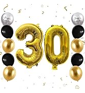 40 Inch Blue Number 18 Balloons, 18th Birthday Balloons, Silver Birthday Print Balloons Dark Ligh...