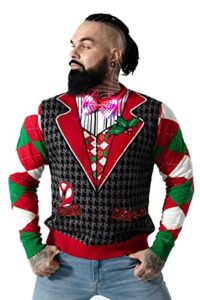 U LOOK UGLY TODAY Unisex Men's LED Christmas Jumper Light Up Novelty Rudolph Santa Reindeer Snowflakes Knitted Xmas Tree Ladies Sweate