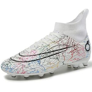 PiDaGlobal Football Boots Men's High-Top Spikes Outdoor Trainers Cleats Professional Competition Athletics Sneakers Teenager Breathable Wear Resistence Soccer Shoes Unisex