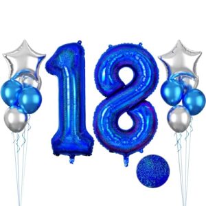 Laser Blue Number 18 Balloon