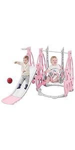 slide garden slides for kids toddler slide for toddlers age 1-3 toddler swing and slide set