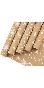 15m/25m kraft wrapping paper roll(6 styles optional)