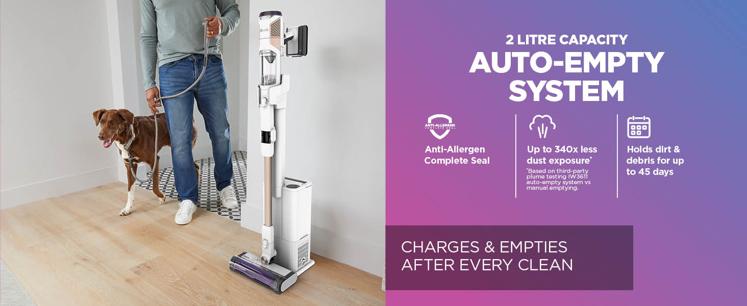 Shark Detect Pro Cordless Vacuum Cleaner, 2L Auto-Empty, Light, Flexible Anti Hair Wrap, Pet Tools