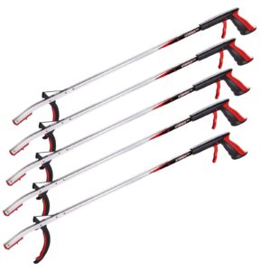 Helping Hand Company 5 Pack Litter Picker PRO 33"/85cm. Heavy Duty Litter Picker for Adults with a Secure and Comfortable Grip. Bulk Rubbish Grabbers for Community and Environmental Groups