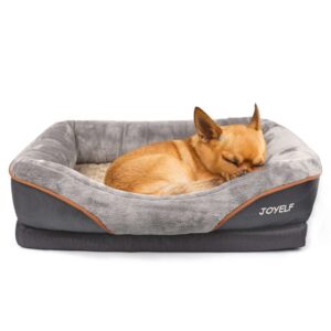 JOYELF Memory Foam Dog Bed Small Orthopedic Dog Bed & Sofa with Removable Washable Cover and Squeaker Toys as Gif