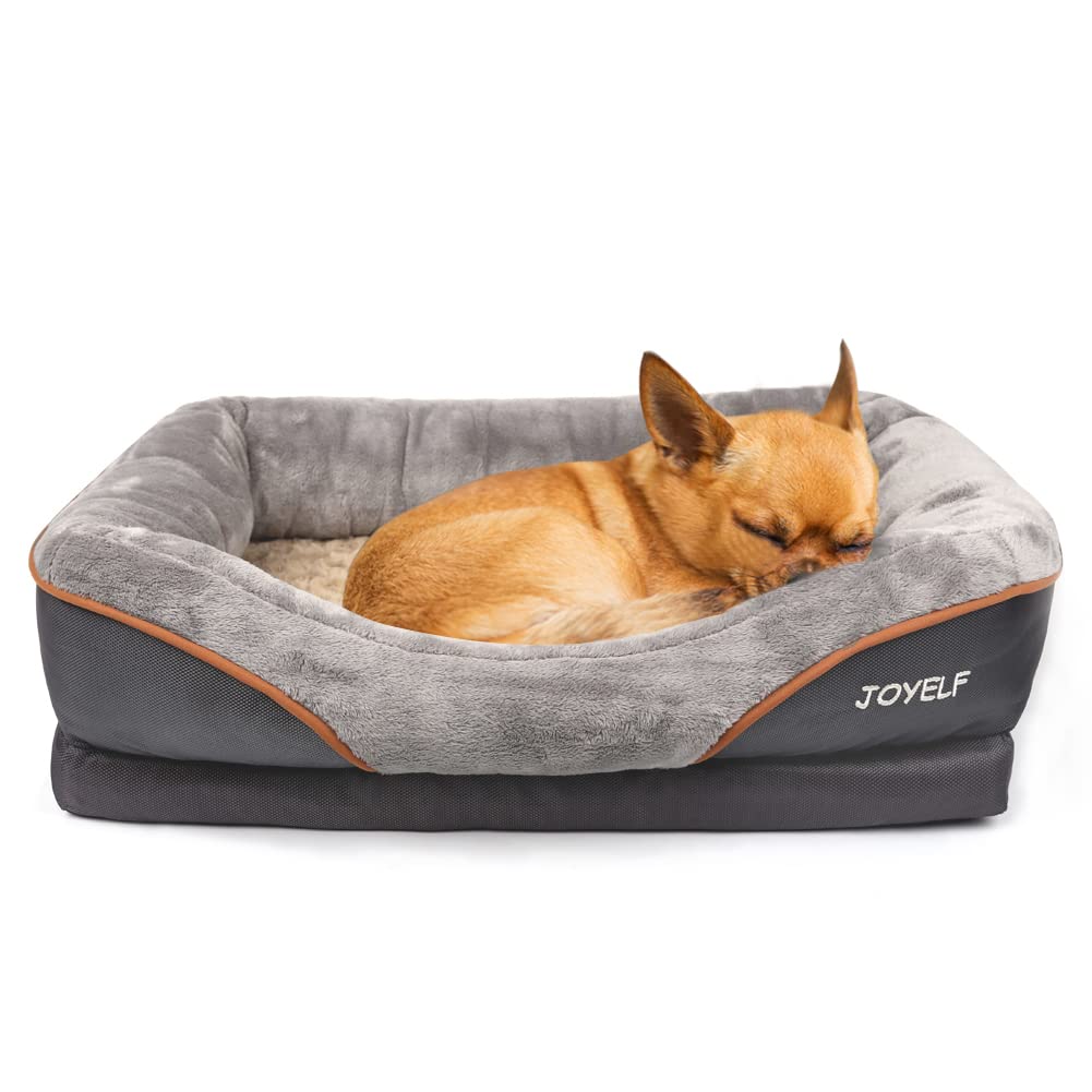 JOYELF Memory Foam Dog Bed Small Orthopedic Dog Bed & Sofa with Removable Washable Cover and Squeaker Toys as Gif