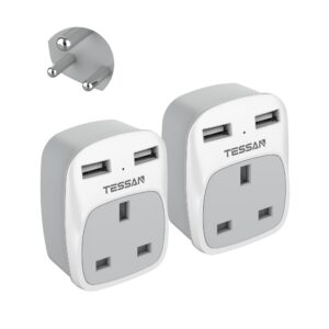 UK to India Plug Adapter 2 Pack