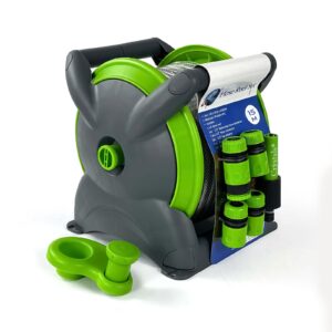 Crystals – 15/20 Meter Garden Hose Reel with Water Hose Pipe – Wall Mounted Hosepipes for Garden - Ready to Use with Nozzle