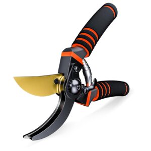 Garden Pruning Scissors Garden Shears Secateurs Pruning Scissors of Garden Tools（Orange）