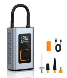 Pumteck Tyre Inflator Portable Electric Cordless Air Compressor Bike Pump Rechargeable 4000mAh Battery 150PSI Tyre Pump with LED Lights