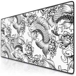 TITANWOLF - XXL Mouse Mat - Mouse Pad 900 x 400 x 3mm –Speed Gaming Mouse Pad - Extra Large MousePad - Table Mat Large Size - Improved Precision and Speed – Design Koi Tattoo 2