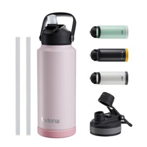 Exllena Insulated Water Bottles with Straw - 1 Litre