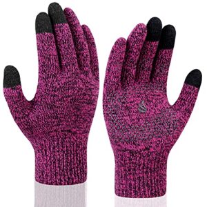 coskefy Winter Touch Screen Gloves Warm Knitted Gloves Thermal Wool Lined Running Gloves for Men Women - Upgraded Grip
