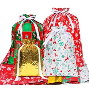RFWIN Christmas Drawstring Gift Bags 30pcs Xmas Large Gift Bags