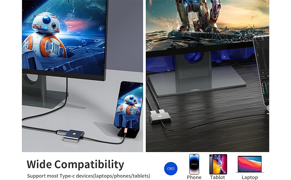 USB C to Dual HDMI Adapter