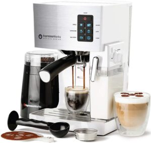 EspressoWorks 10Pc All-in-One Barista Bundle Espresso Machine & Cappuccino Maker