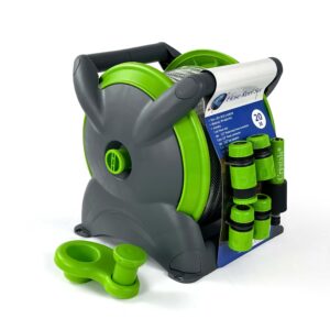 Crystals – 15/20 Meter Garden Hose Reel with Water Hose Pipe – Wall Mounted Hosepipes for Garden - Ready to Use with Nozzle