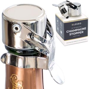 Champagne Stoppers by Kloveo - Patented Seal (No Pressure Pump Needed) Made in Italy - Professional Grade WAF Champagne Bottle Stopper - Prosecco
