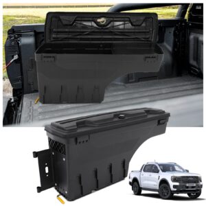JHCAHN Swing Toolbox for New Ford Ranger 2023 T9 Wildtrak Raptor Platinum XL XLT Termor Woldtrak X Space Saving Rear Trunk Organizer Storage Tool Box (Passenger Side)